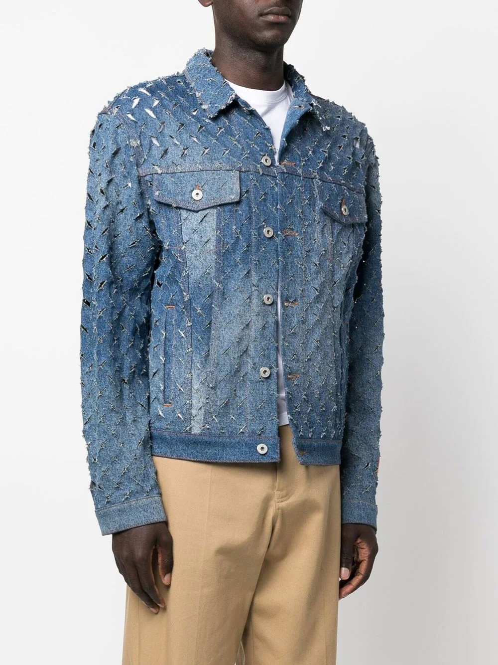 Razor-cut denim jacket - 3