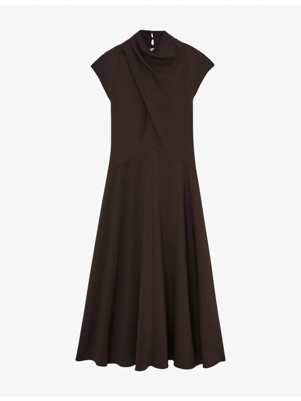 Alma High-Neck Stretch-Woven Midi Dress - 1
