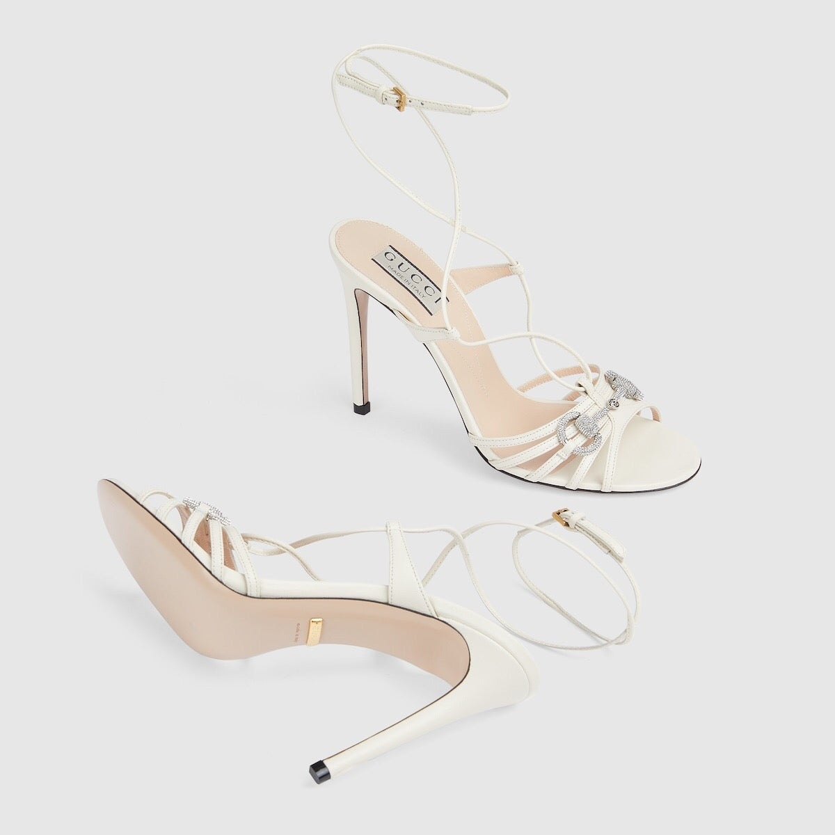 Gucci Crystal Horsebit Heeled Sandals - 3