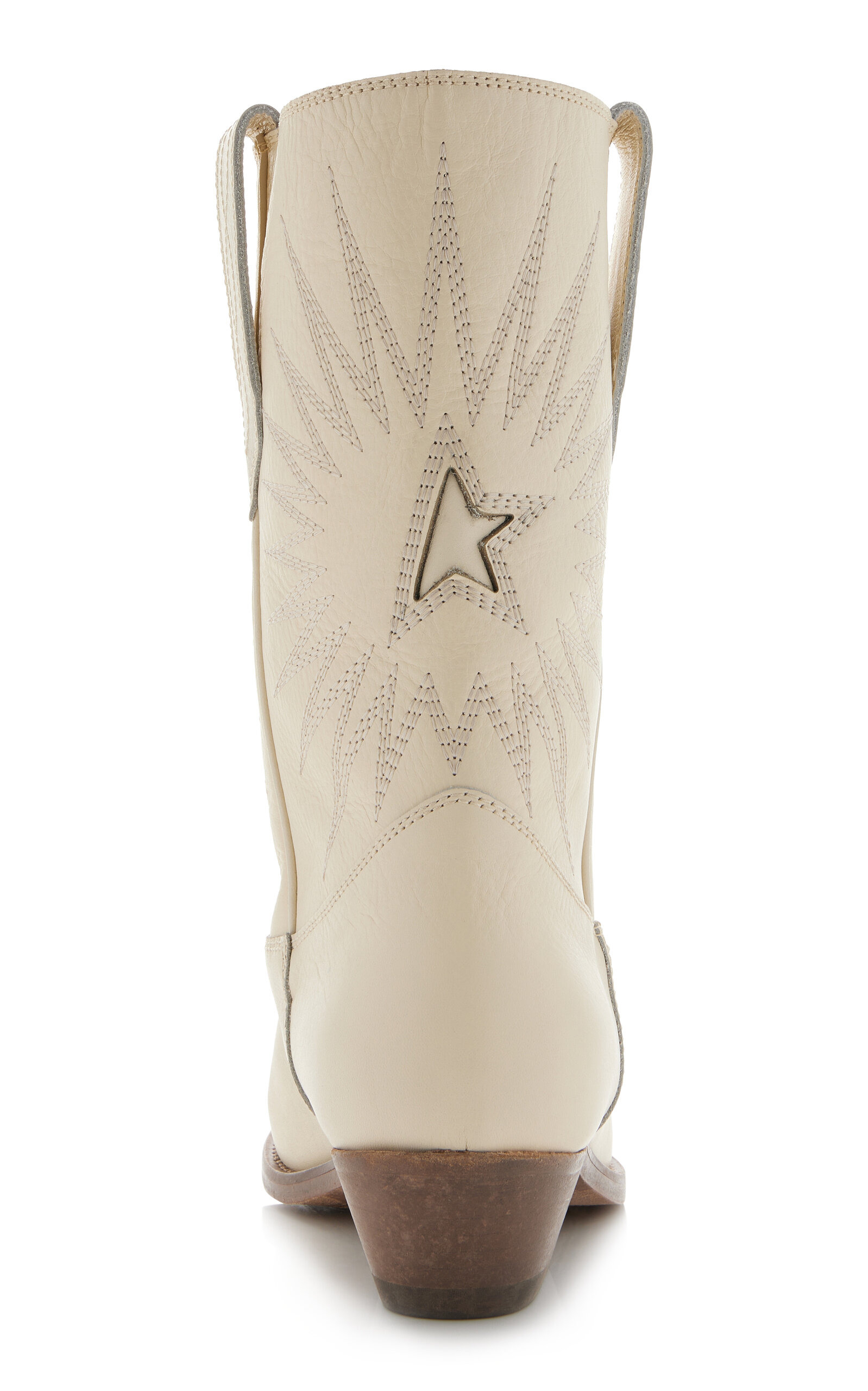 Wish Star Embroidered Leather Western Boots white - 5