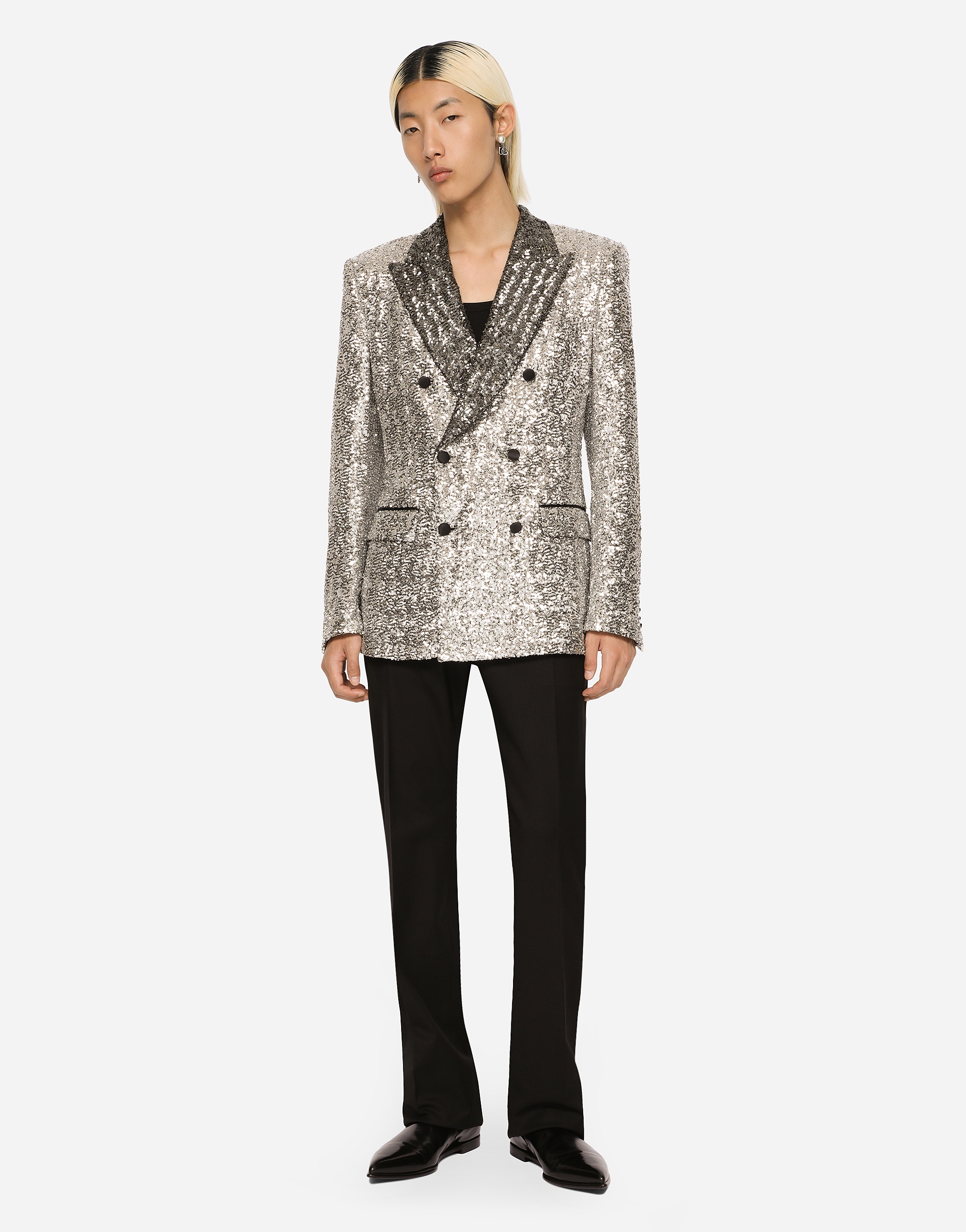 Double-breasted sequined Sicilia-fit jacket - 5