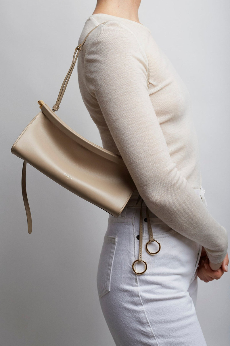 Alaïa Le Click EW small grege shoulder bag outlook