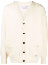 WACKO MARIA embroidered-denim knit cardigan | REVERSIBLE