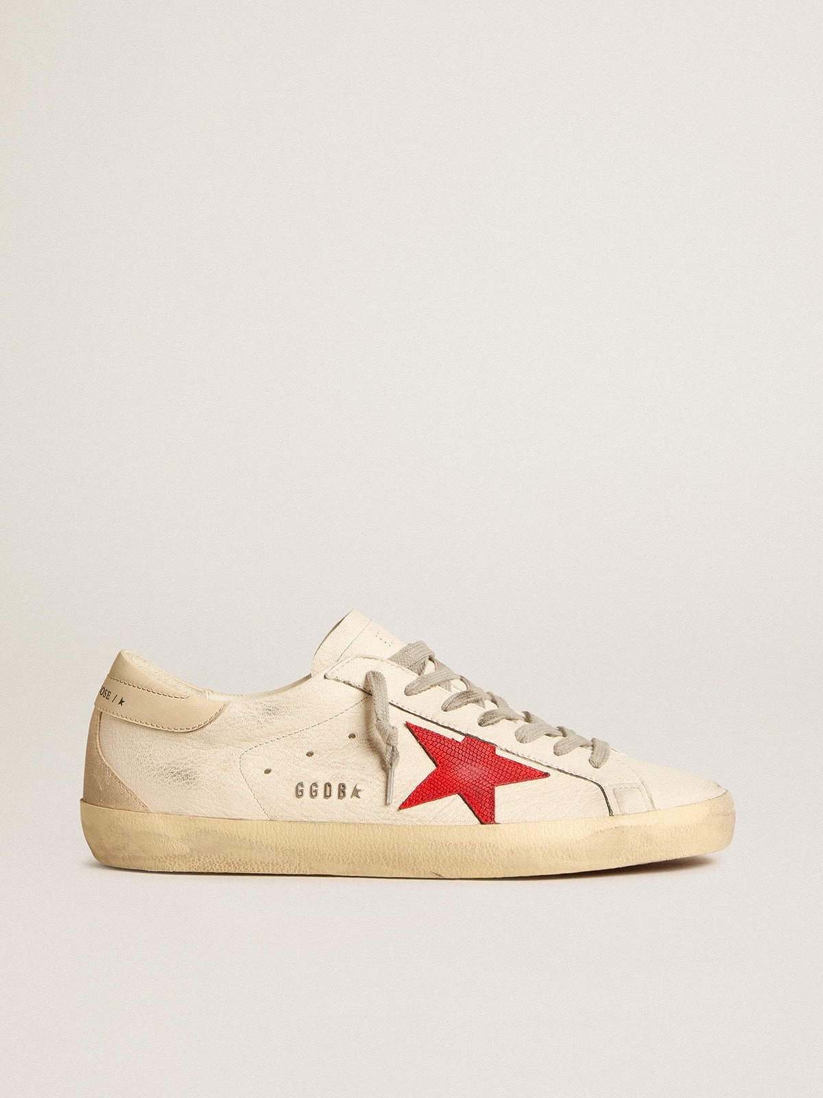 関税込☆Golden goose★SUPERSTAR SUEDE TAP RED STAR SNEAKERS Golden Goose Men's Super-Star Leather Low-Top Sneakers