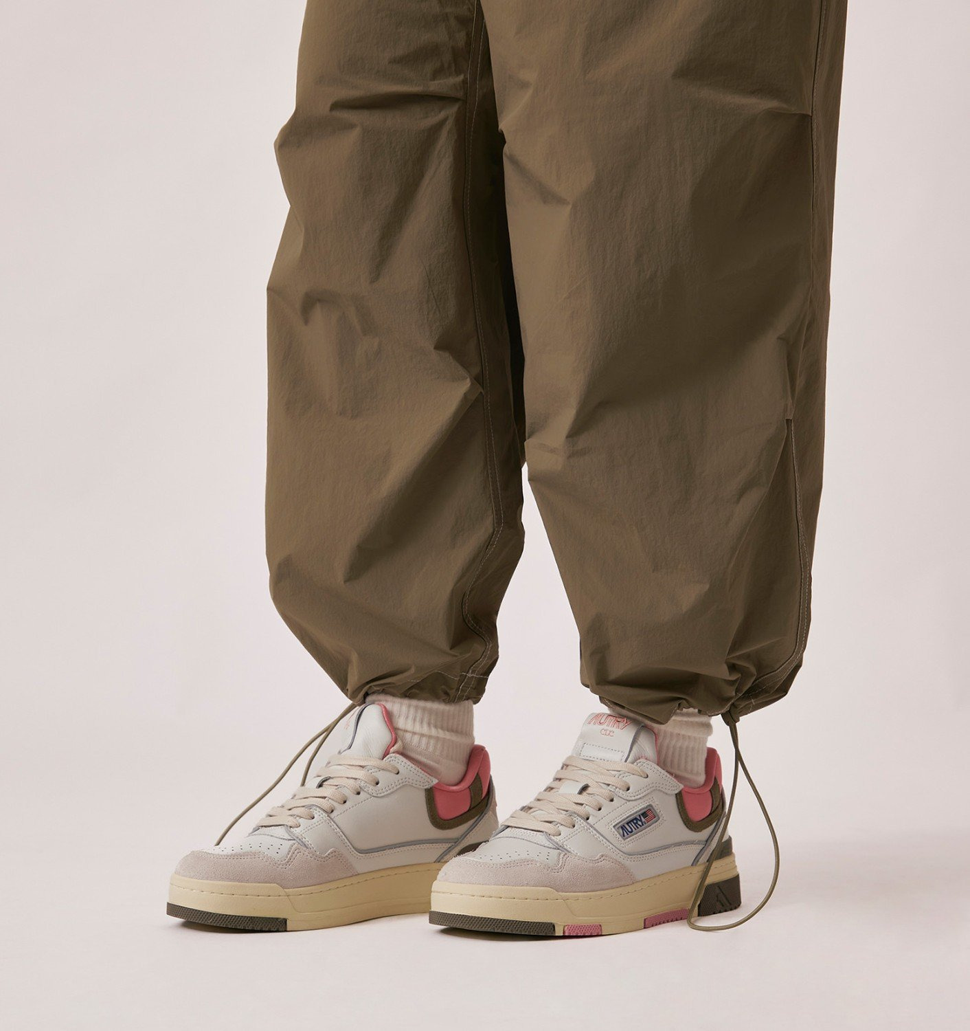 CLC LOW SNEAKERS IN WHITE AND GERANIUM LEATHER SUEDE - 3