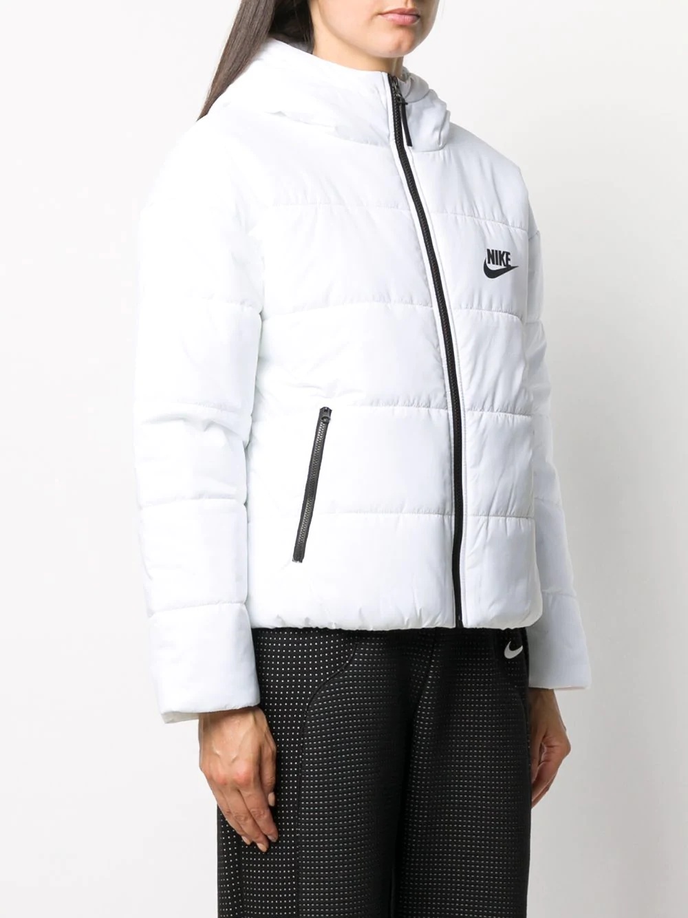 padded coat with logo print - 3