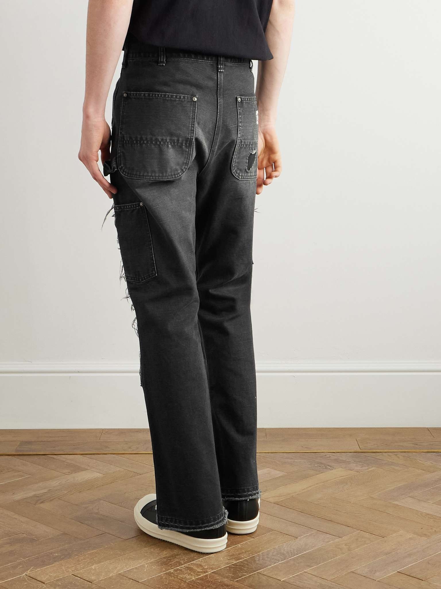 Straight-Leg Distressed Patchwork Jeans - 4