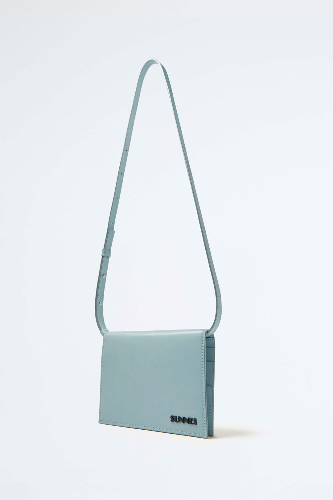 DUST BLUE LEATHER SHOULDER BAG - 3
