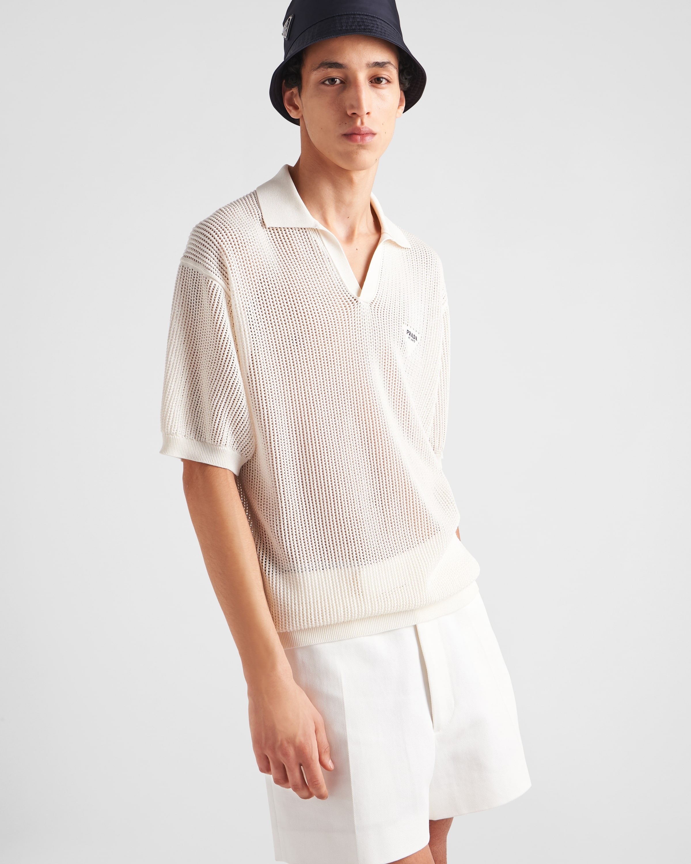 Cotton and silk polo shirt - 3