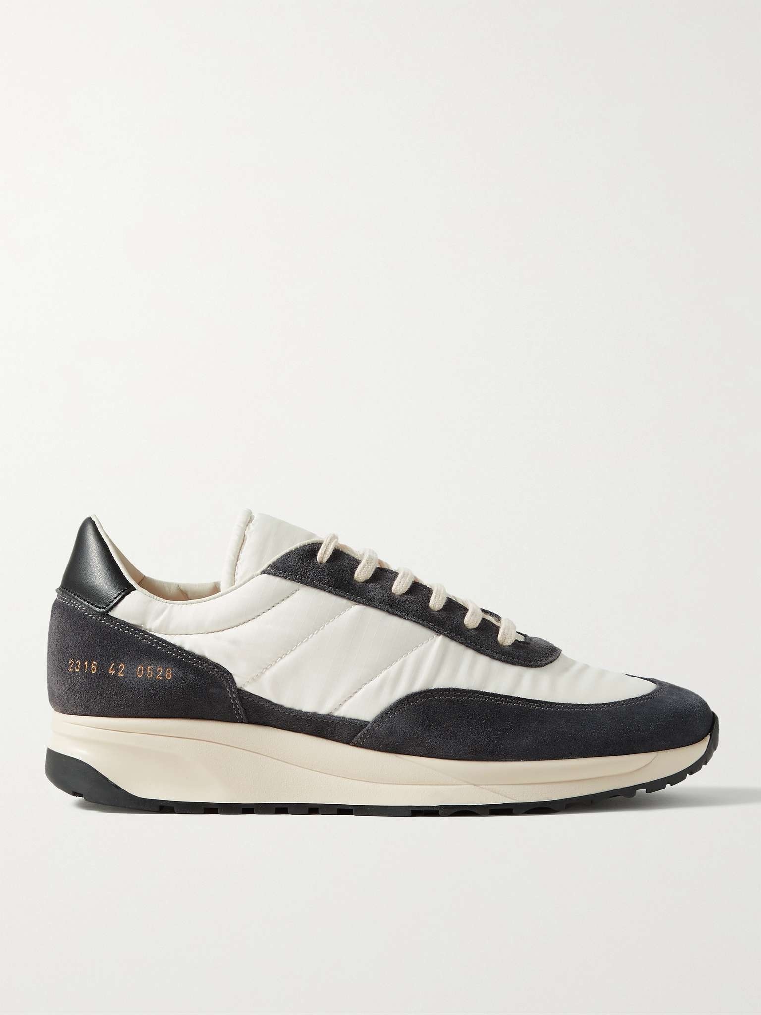 Track Classic Leather-Trimmed Suede and Ripstop Sneakers - 1