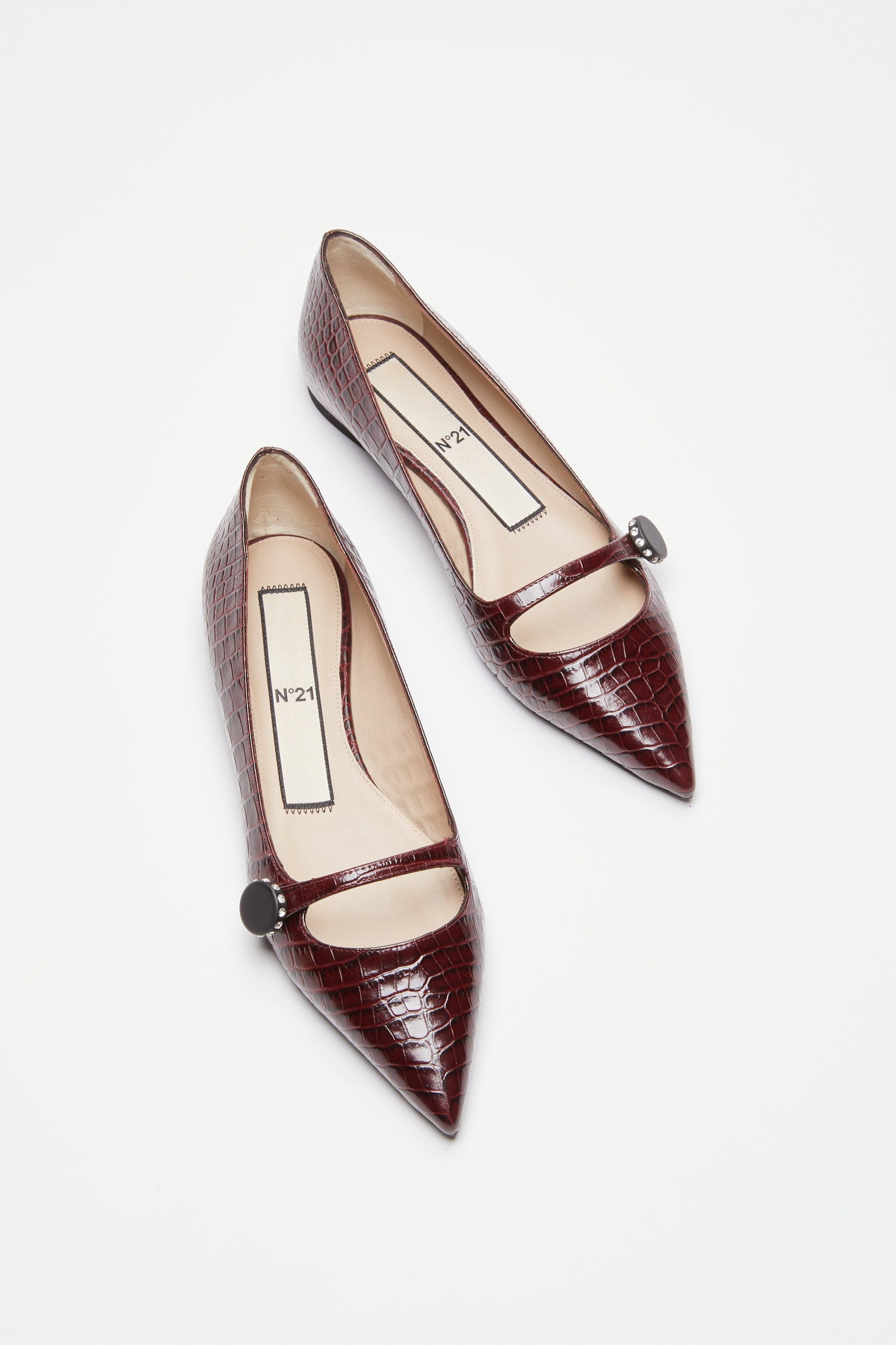 POINTED-TOE BALLERINAS IN CROCODILE PRINT - 5