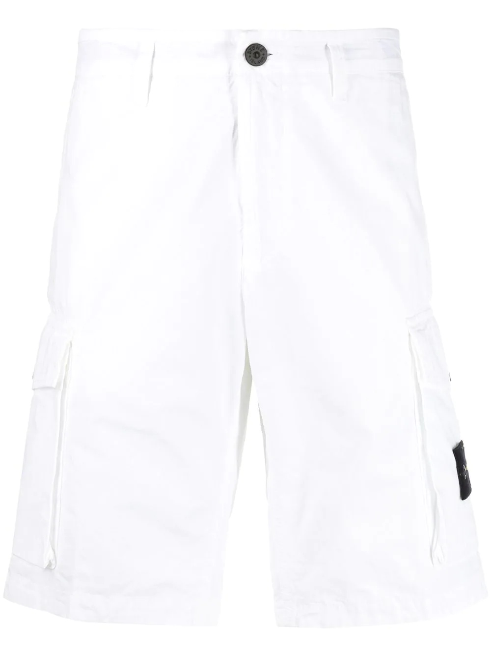 logo patch chino shorts - 1