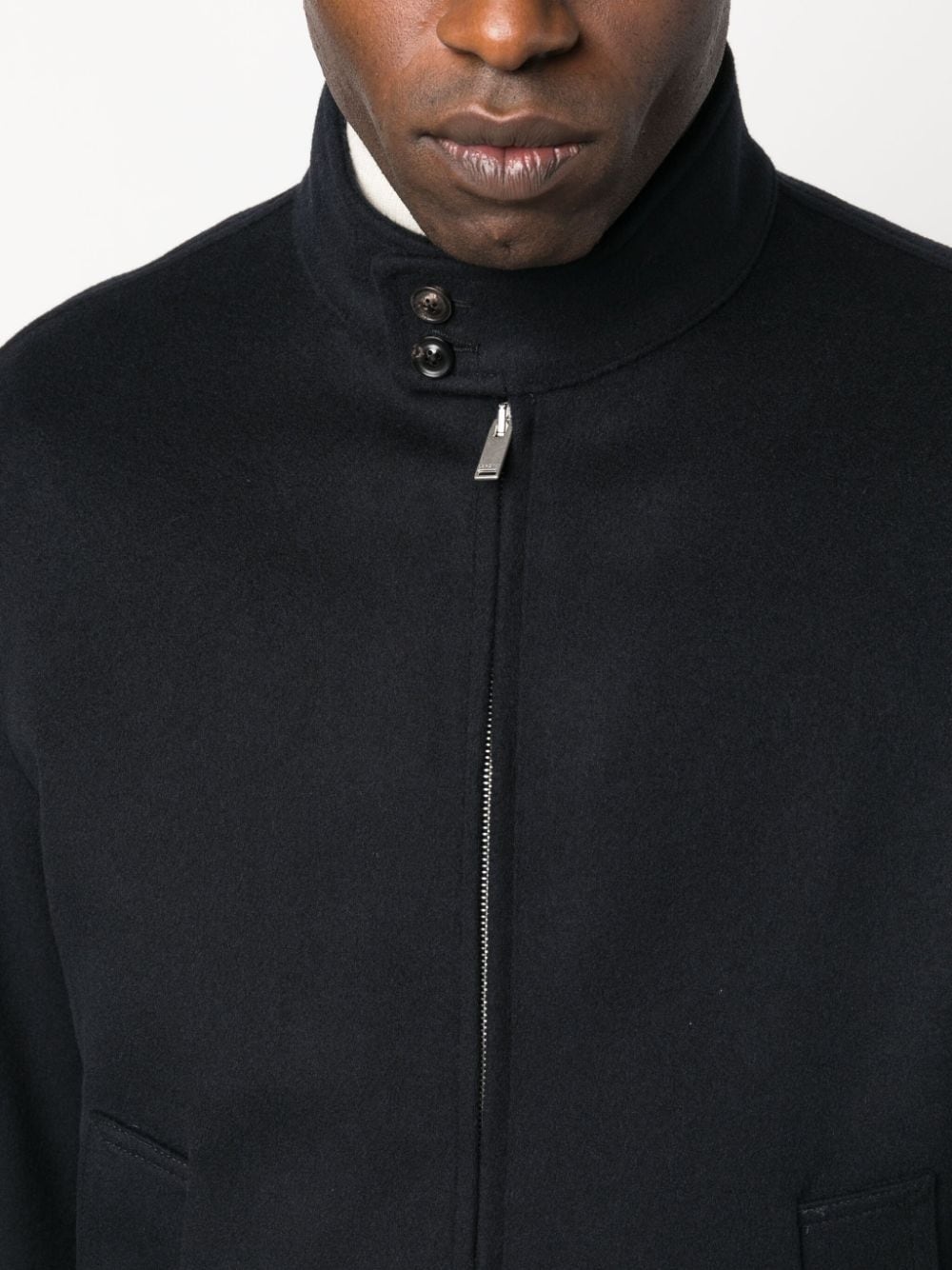 high-neck wool jacket - 5