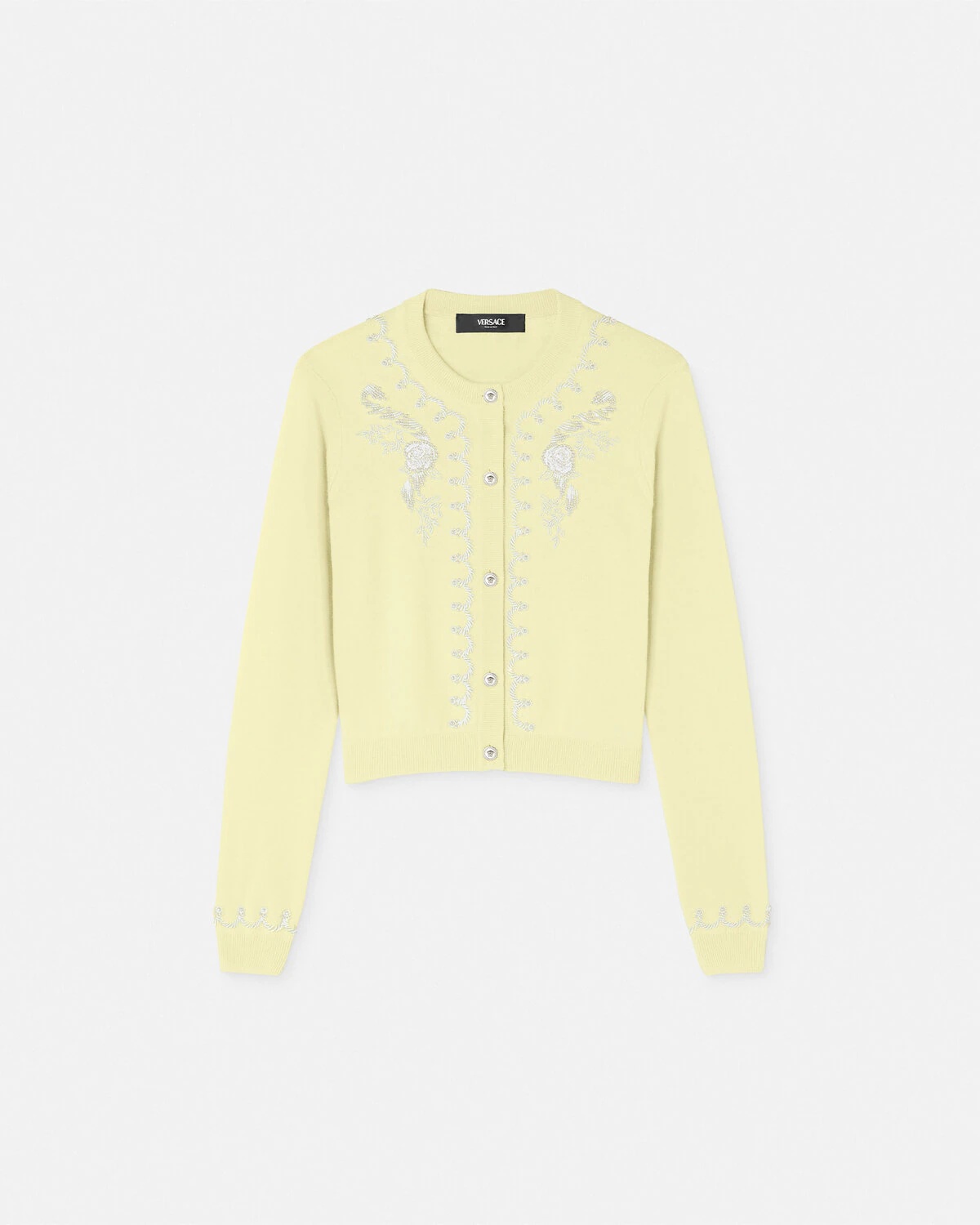 Embroidered Cashmere Knit Cardigan - 1