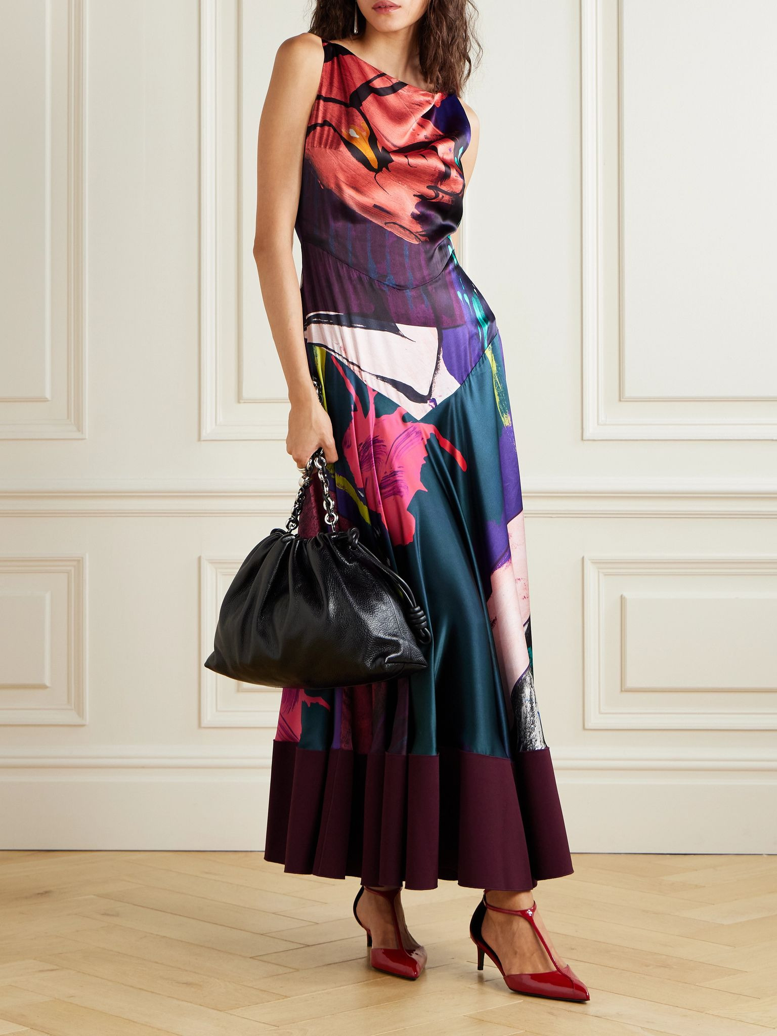 Munir printed silk-satin maxi dress Multi - 2