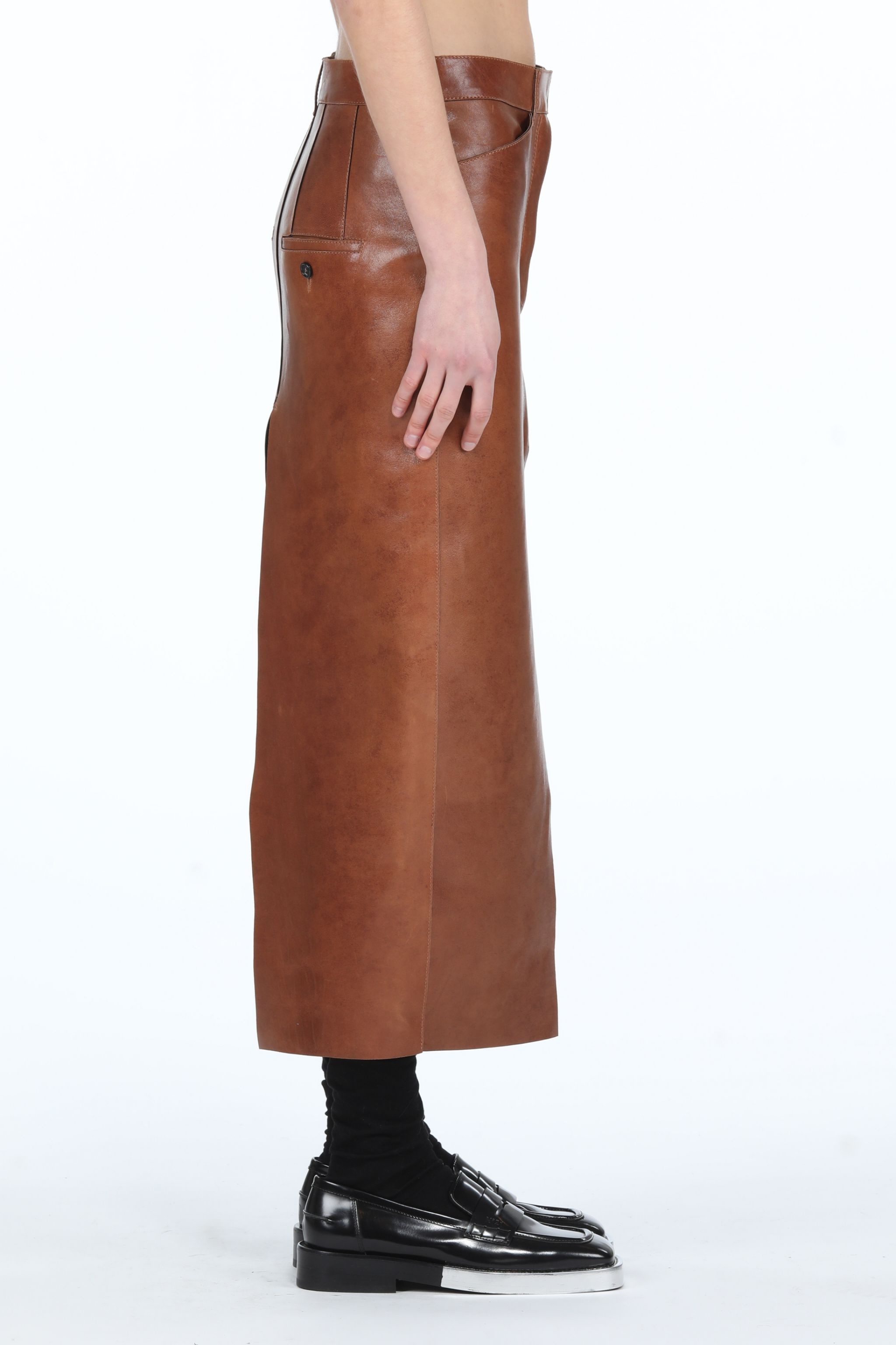 TAILORED LEATHER PENCIL SKIRT - 3