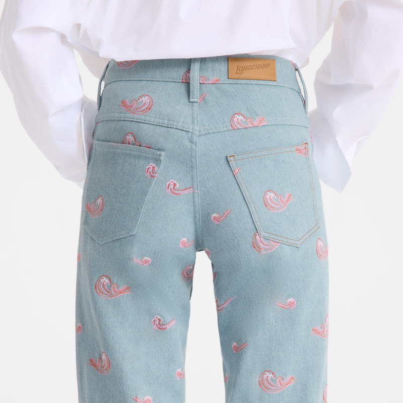Jean's Sky Blue - Embroidered denim 4