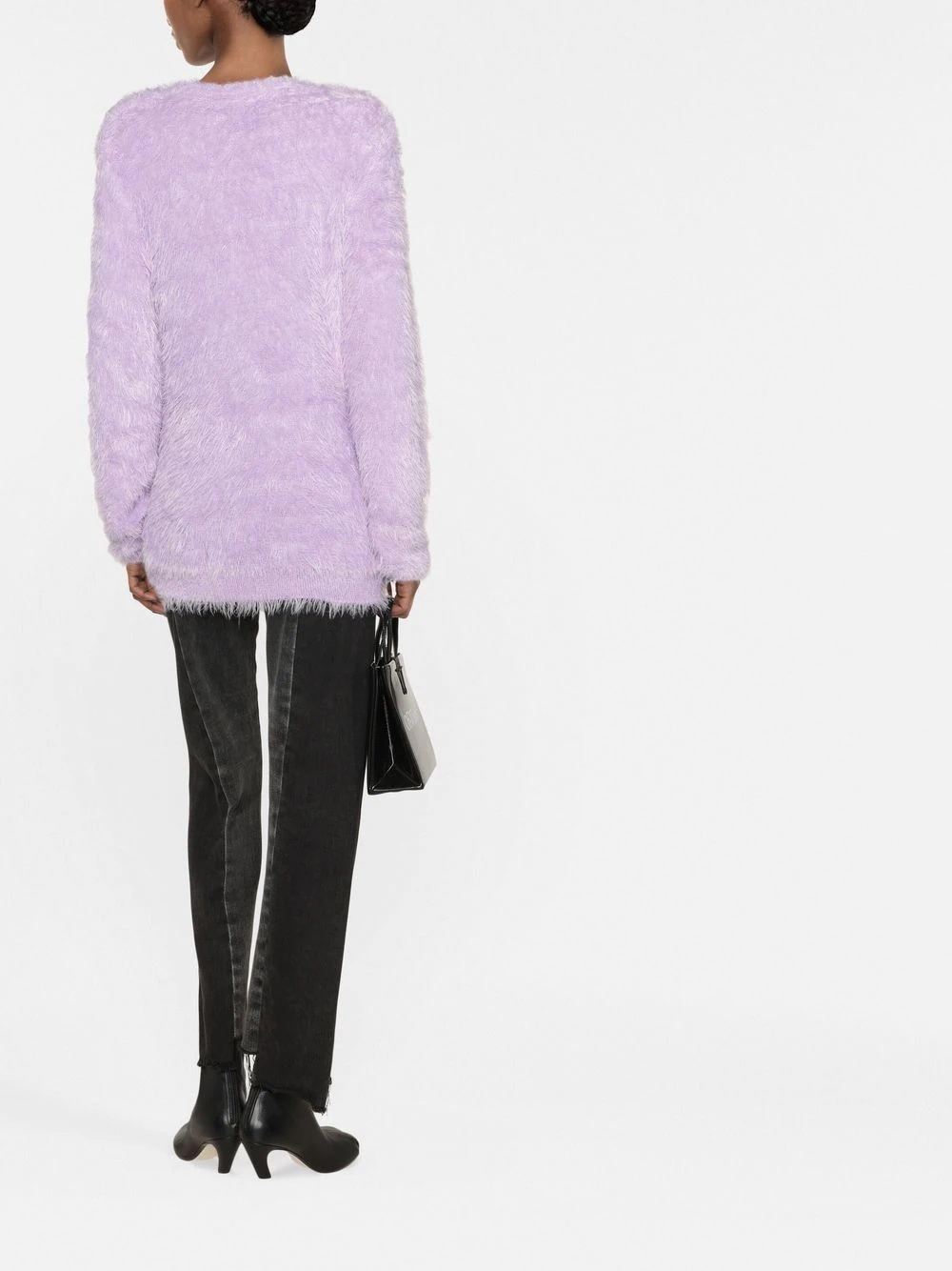 feather-textured pullover jumper - 4