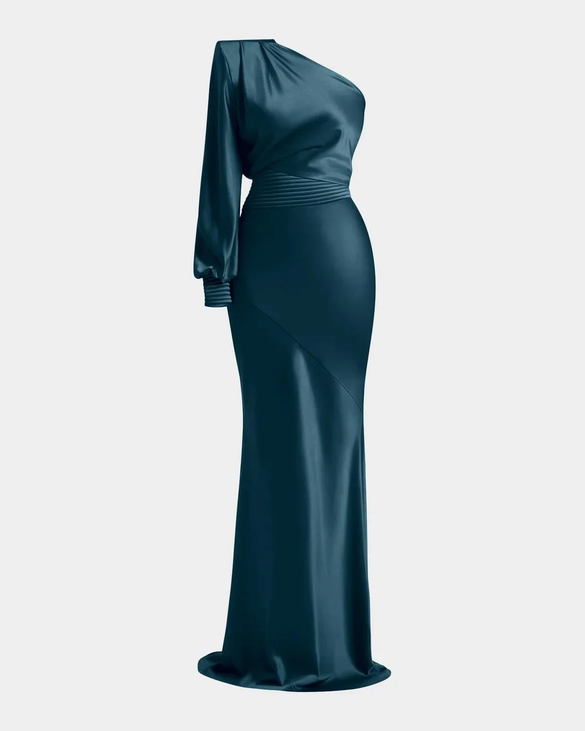Don't Look Now Draped One-Shoulder Satin Gown - 1
