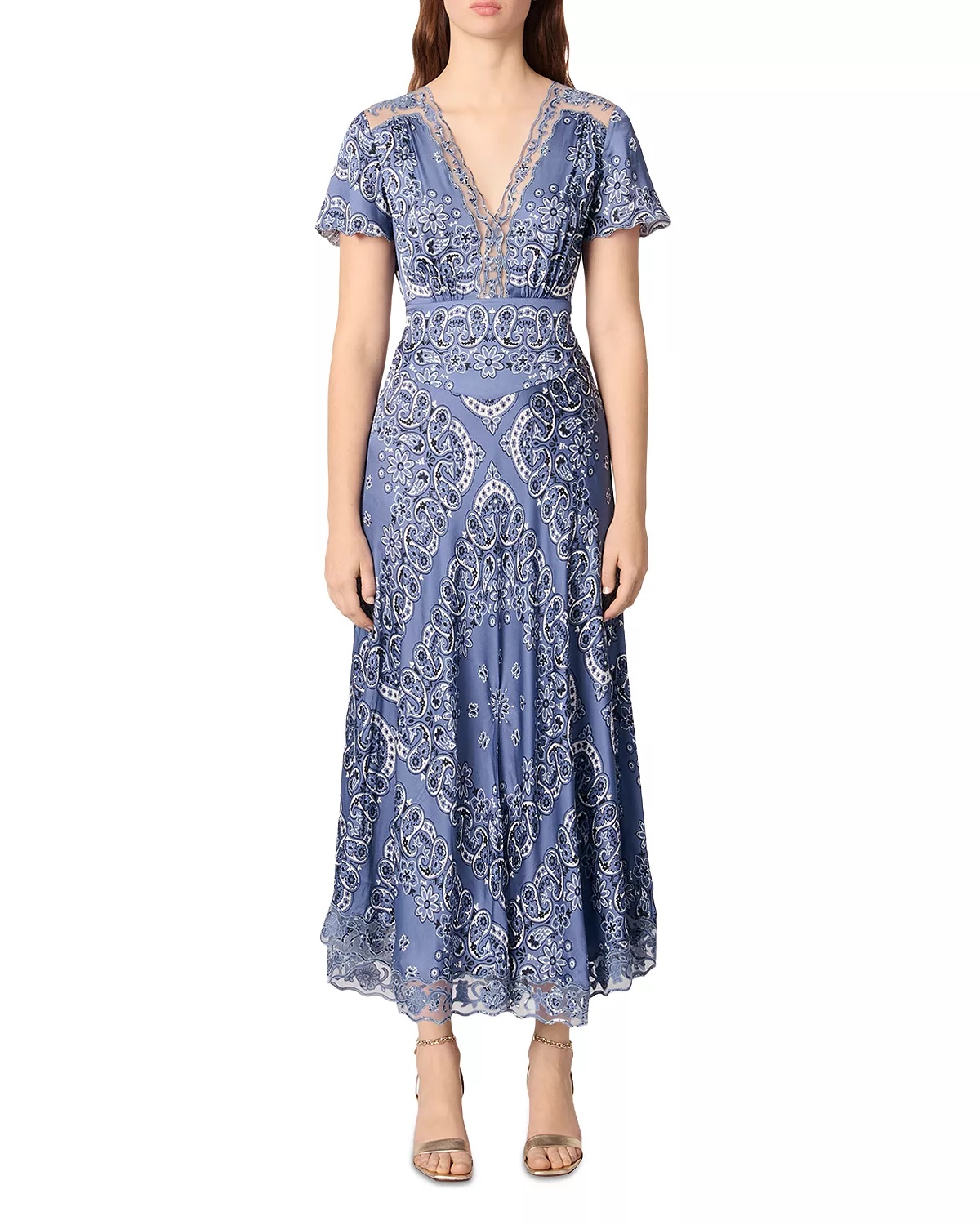Patterned Flowing Maxi Dress - 1