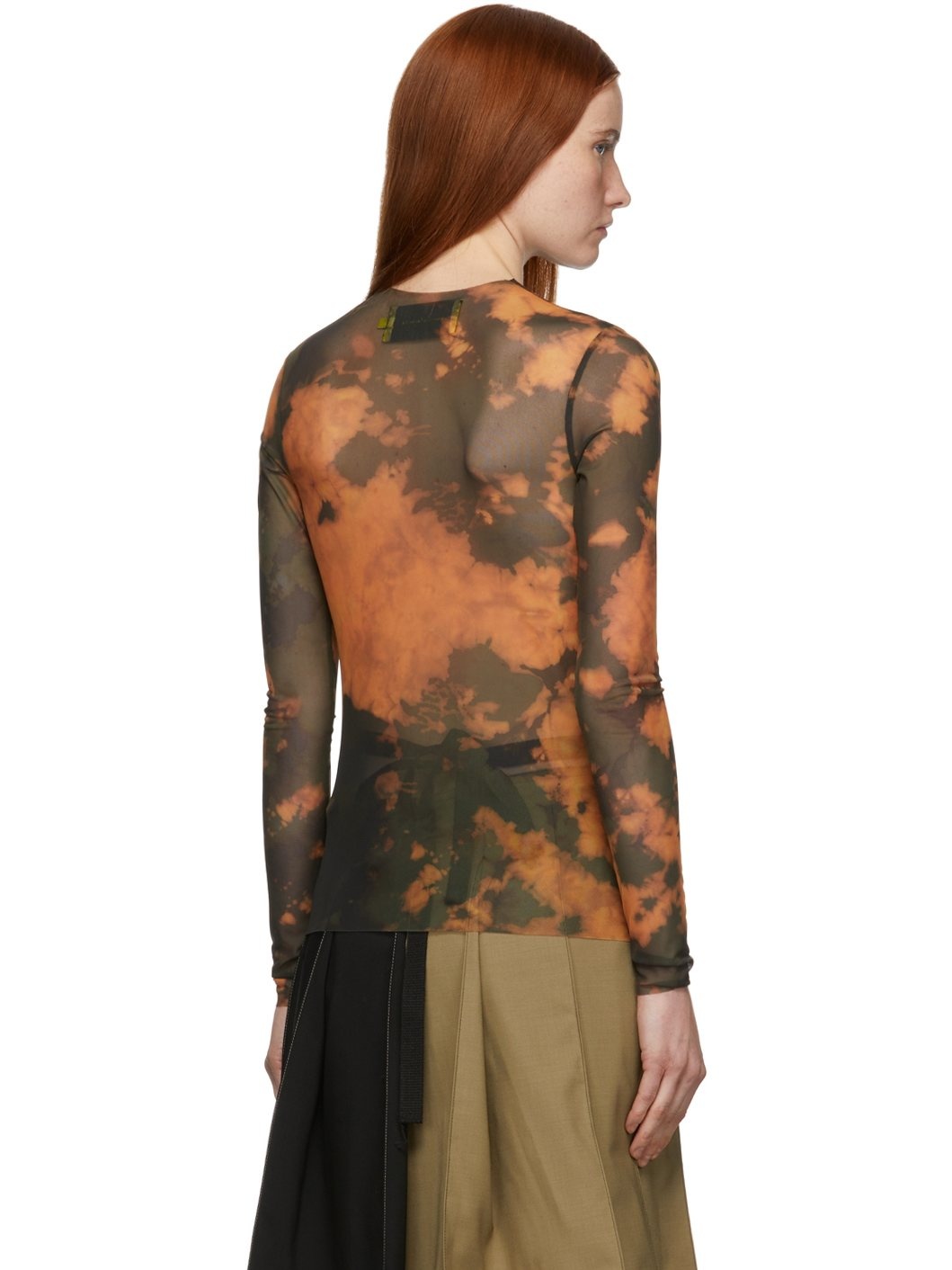 SSENSE Exclusive Orange Mesh Long Sleeve T-Shirt - 3