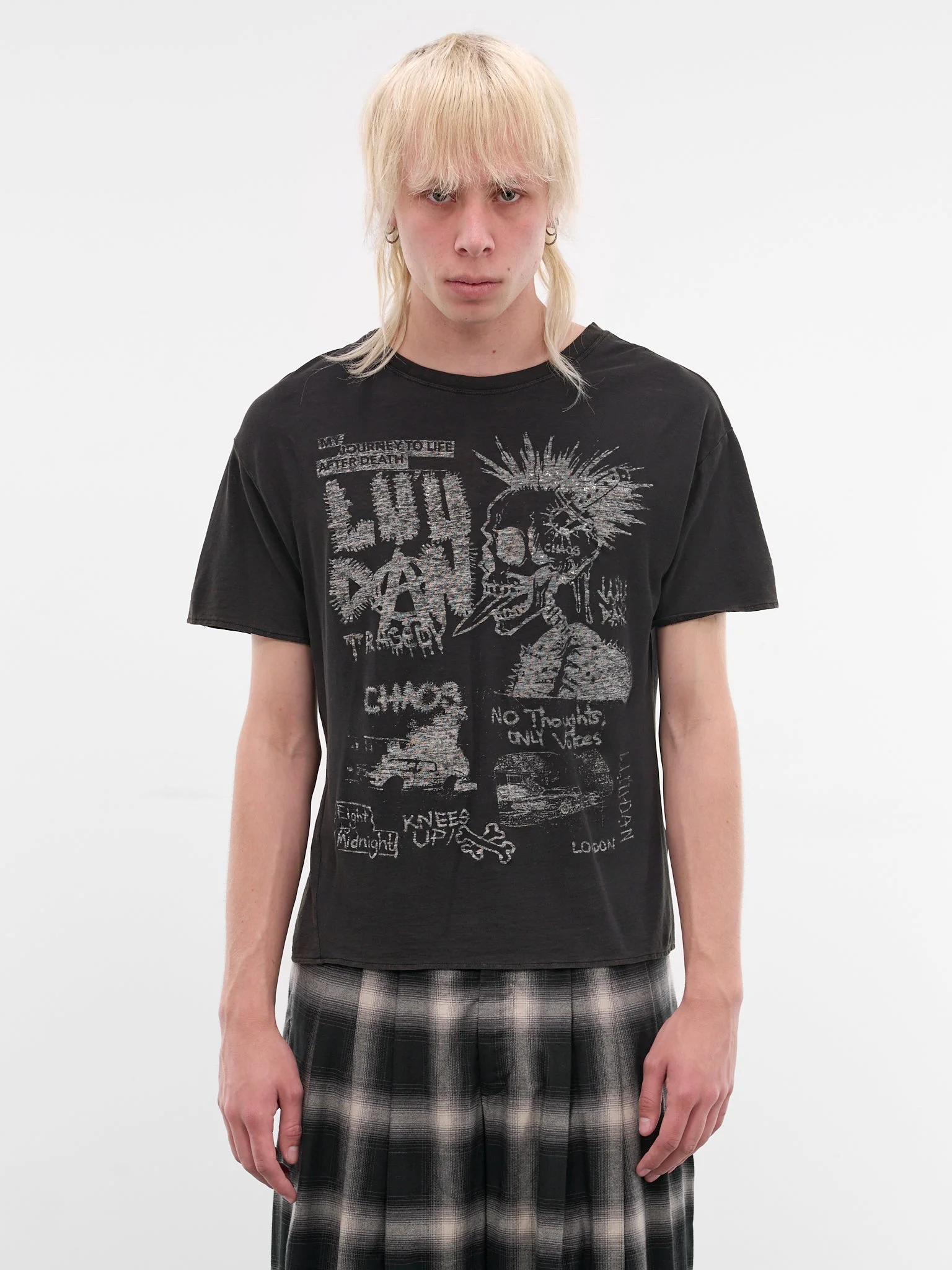 Black Cotton Thrash Graphic Tee - 1