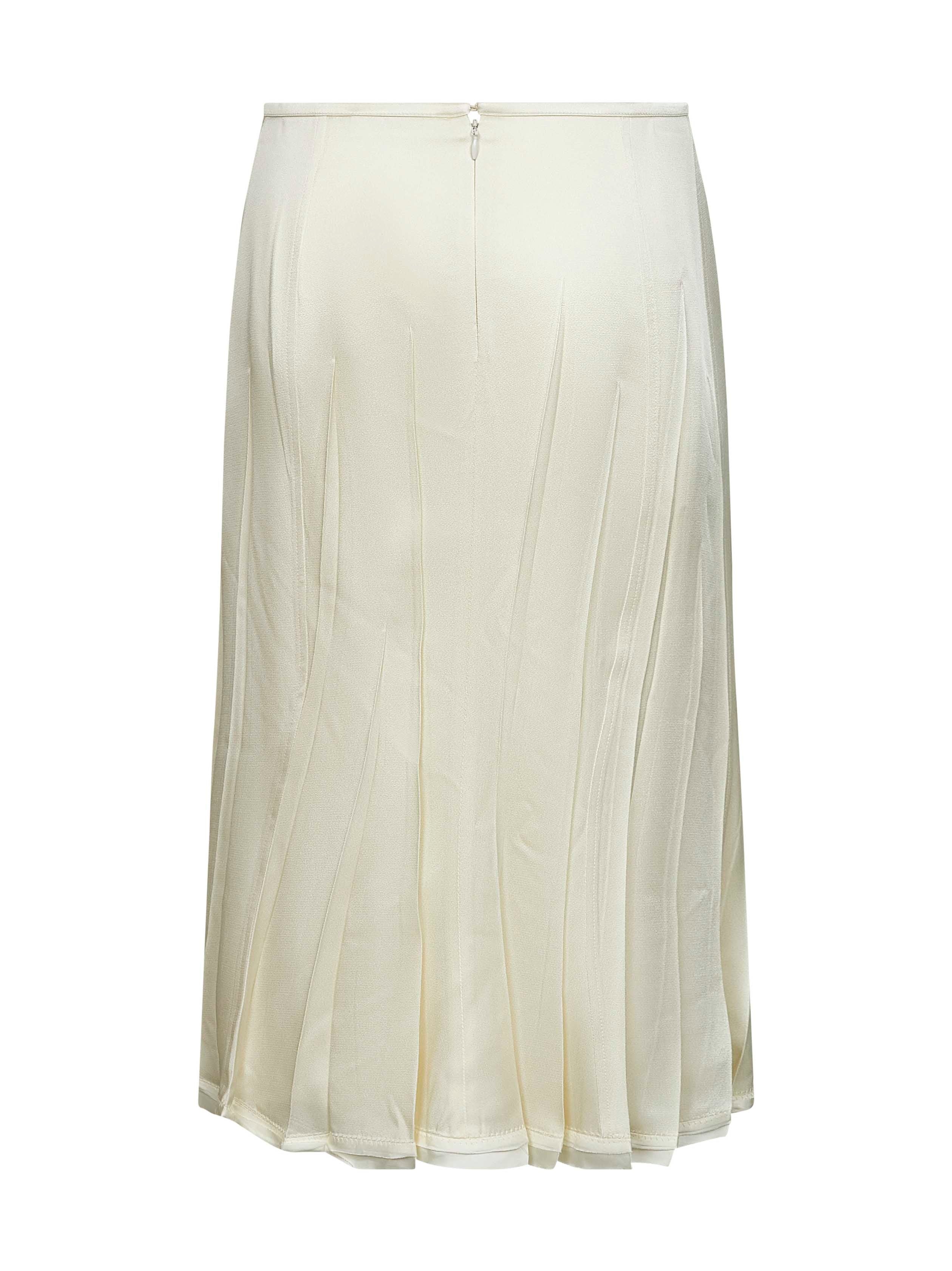 Ivory satin flared skirt - 2
