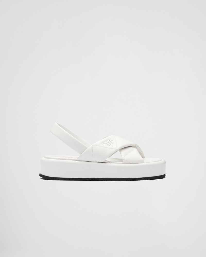 Quilted nappa leather flatform sandals 1