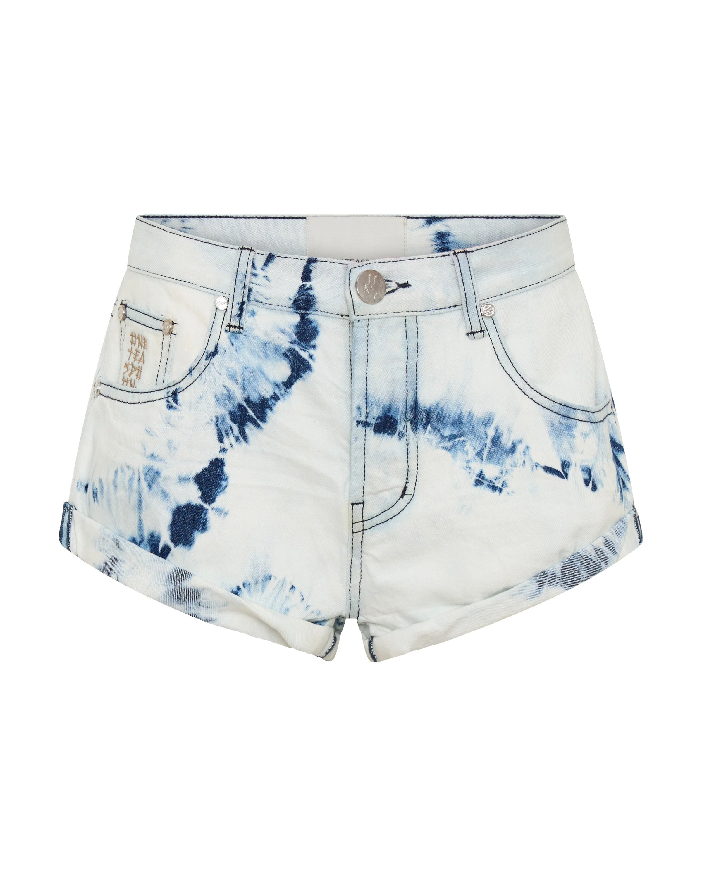Revival Bandits Tie-Dye Low Waist Denim Shorts - Tie Dye Dreams - 1