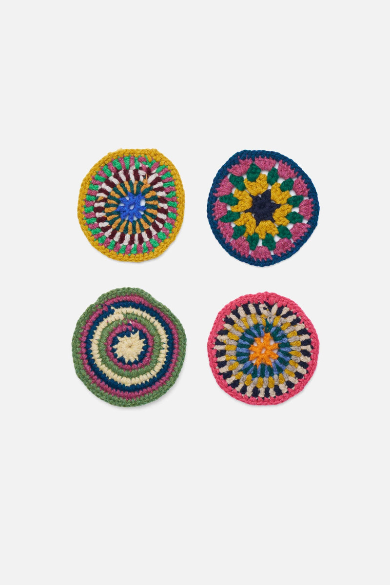 4 PACK CROCHET ROUND COASTERS 1