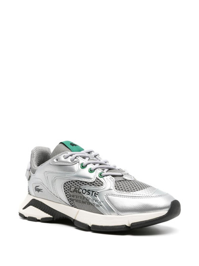 LACOSTE metallic lace-up sneakers outlook