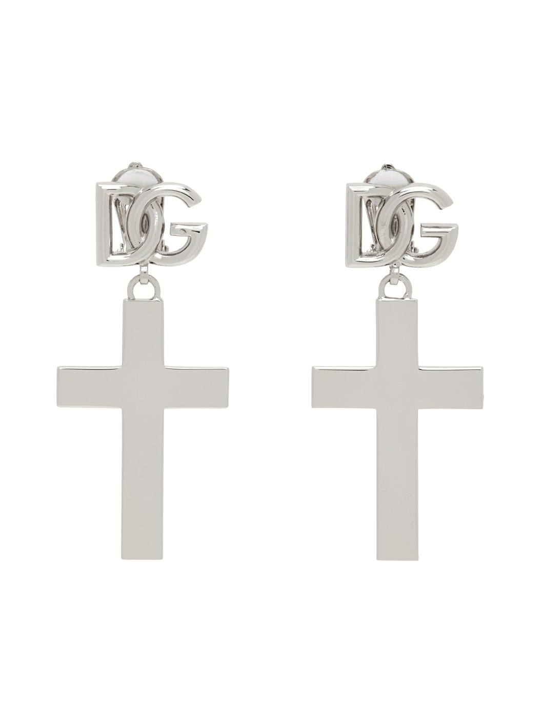 Silver Cross Earrings - 1