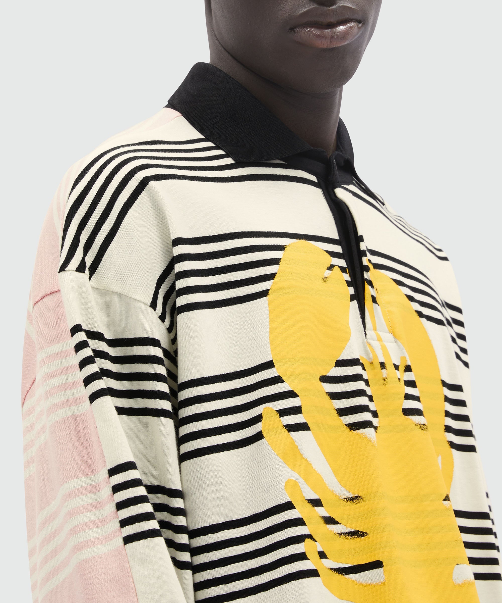 Striped and printed jersey polo shirt - 5