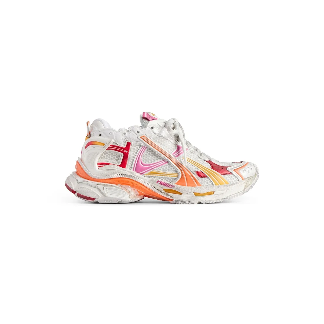 Women's Runner Sneaker in White/orange/pink/red - 1