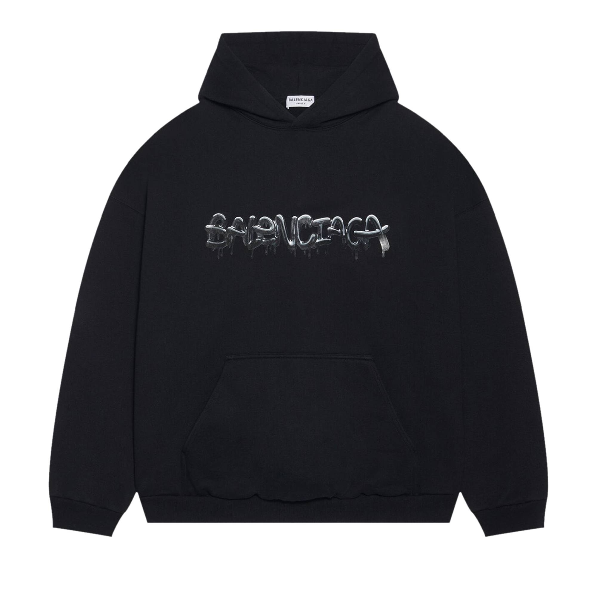 Balenciaga Wide Fit Hoodie 'Black' - 1
