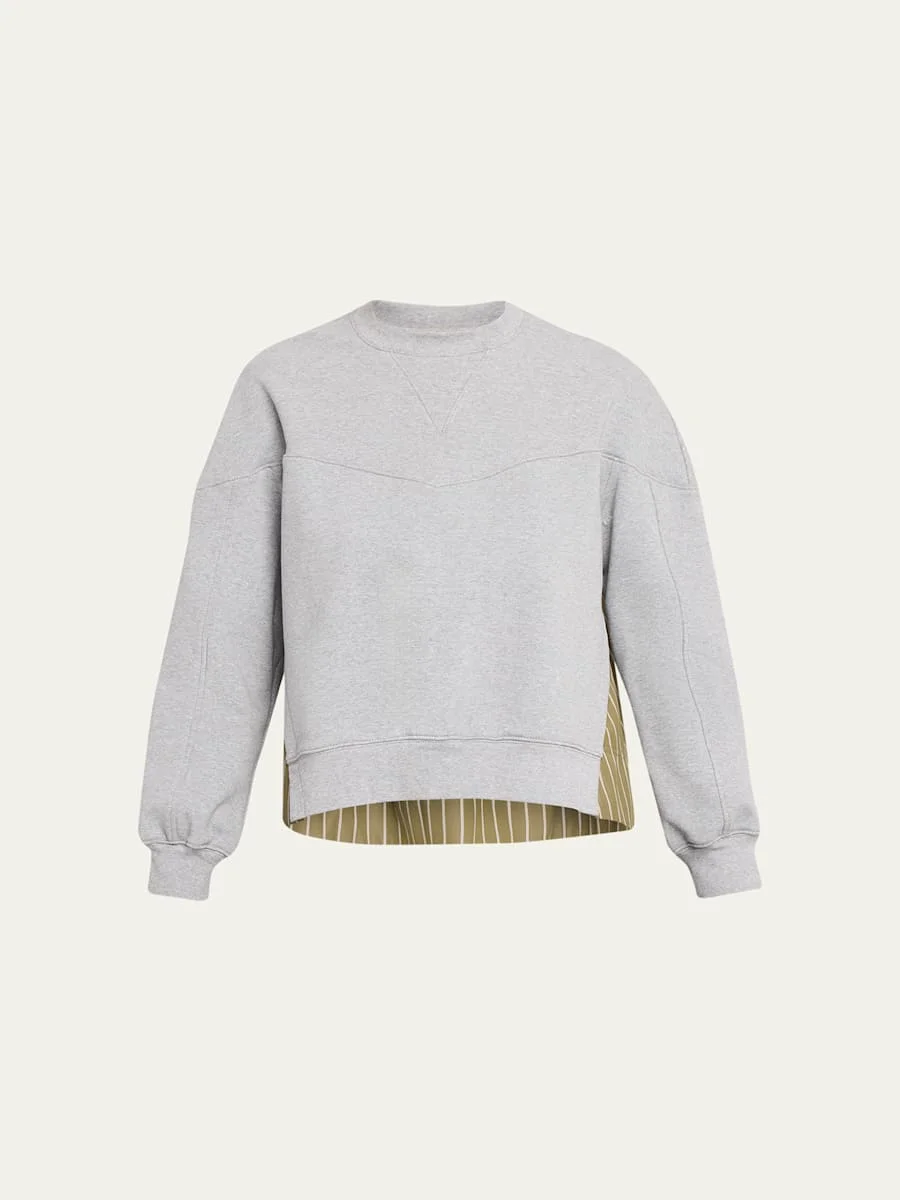 Long-Sleeve French-Terry Combo Top - 1