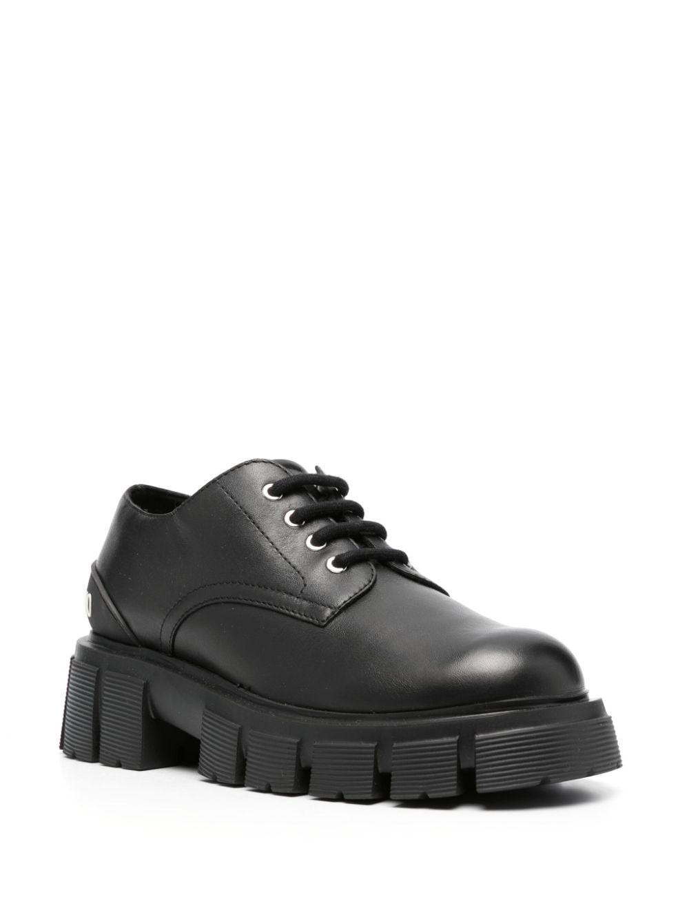 logo-raised detail leather Derby shoes - 2