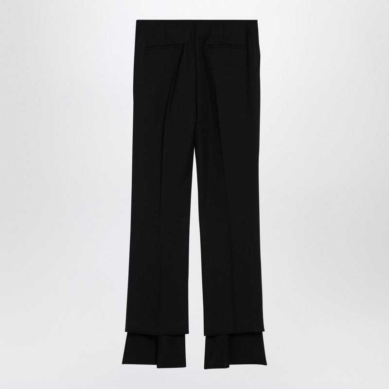 Chloé Black Asymmetrical Wool Trousers Women - 2