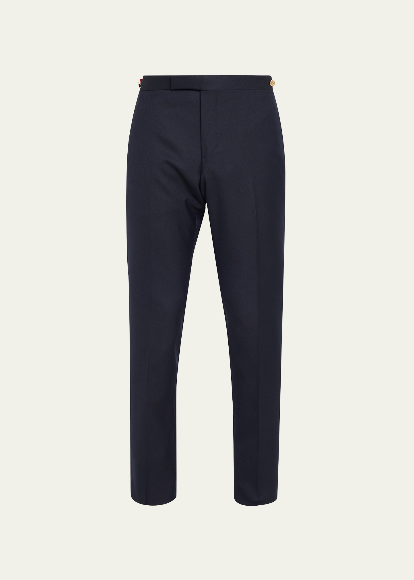 Slim-Leg Flannel Trousers, Medium Gray - 1