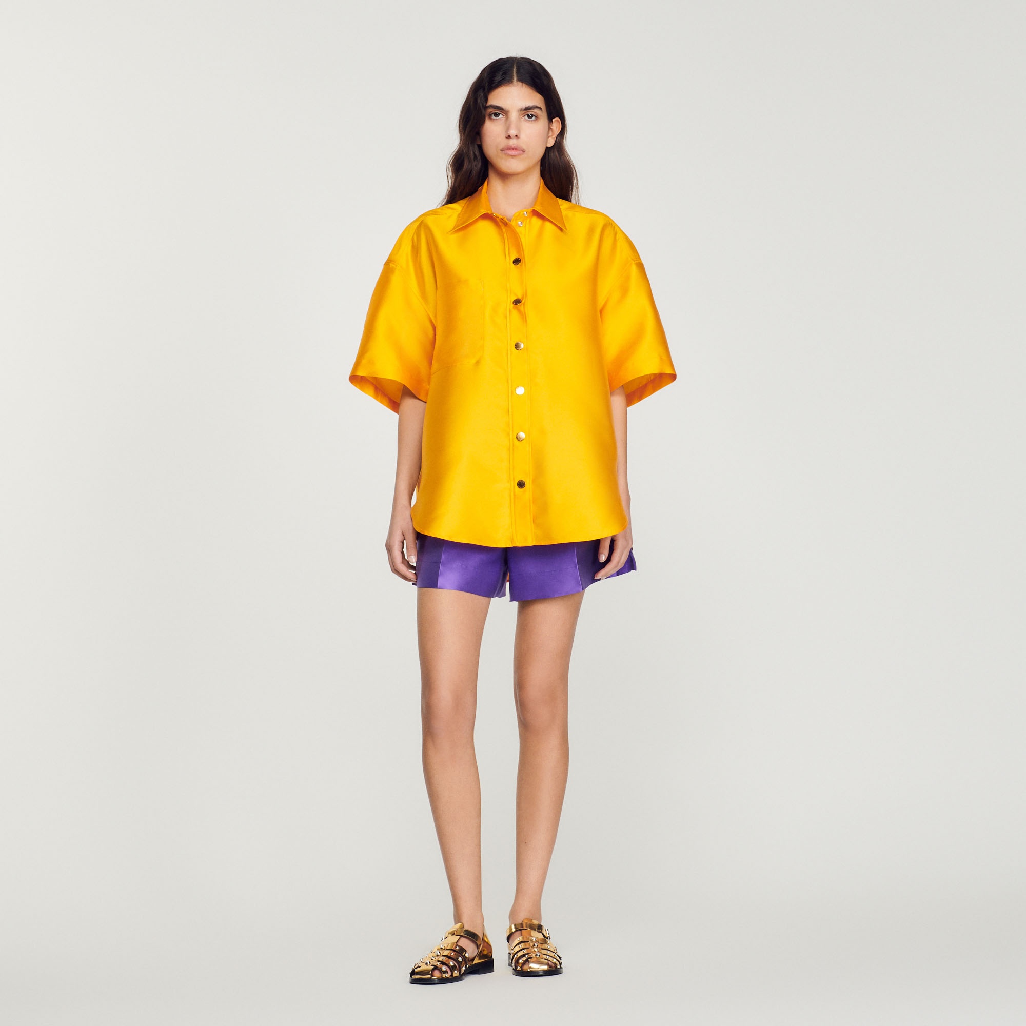 Oversized satin shirt - 3