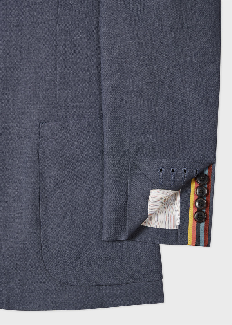 Stone Blue Linen Patch-Pocket Unlined Blazer 3