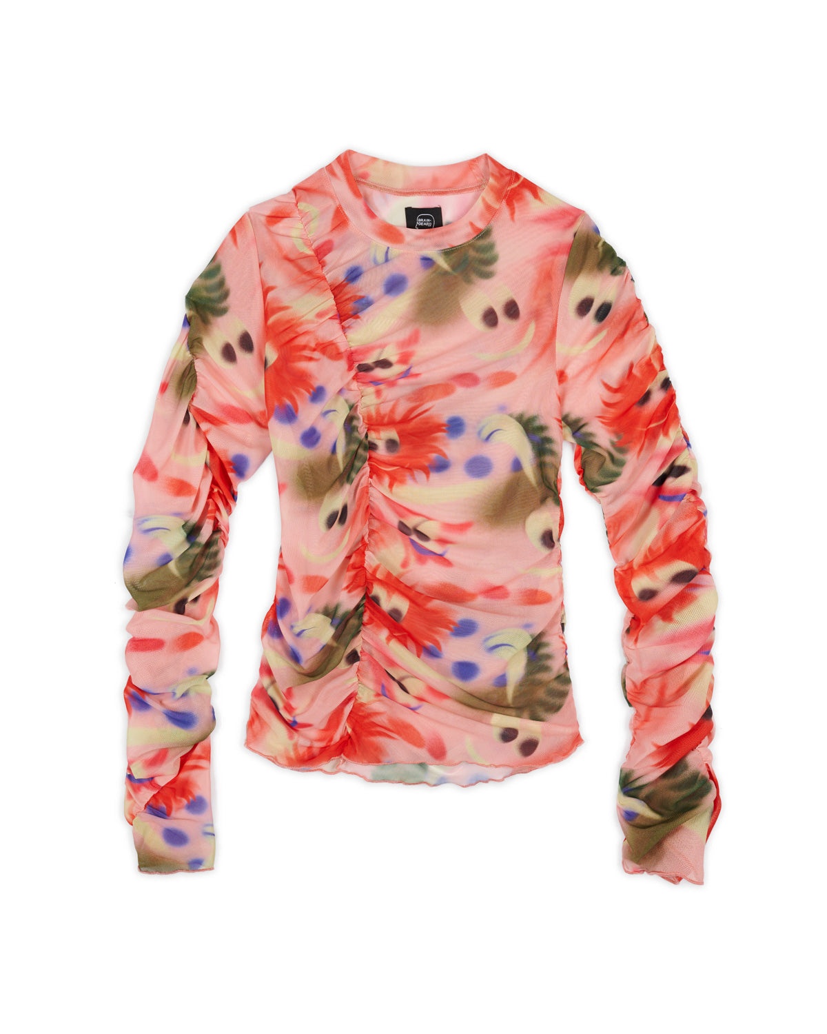 Fuzzy Friends Hyper Mesh Long Sleeve Top - Pink Multi - 1