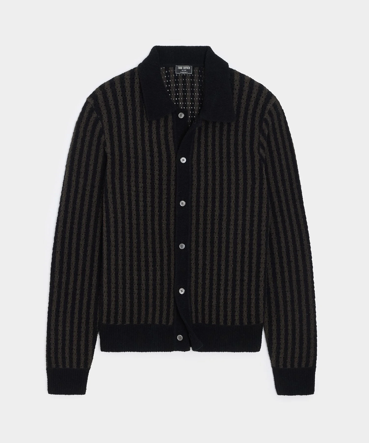 Striped Boucle Sweater Polo - 1