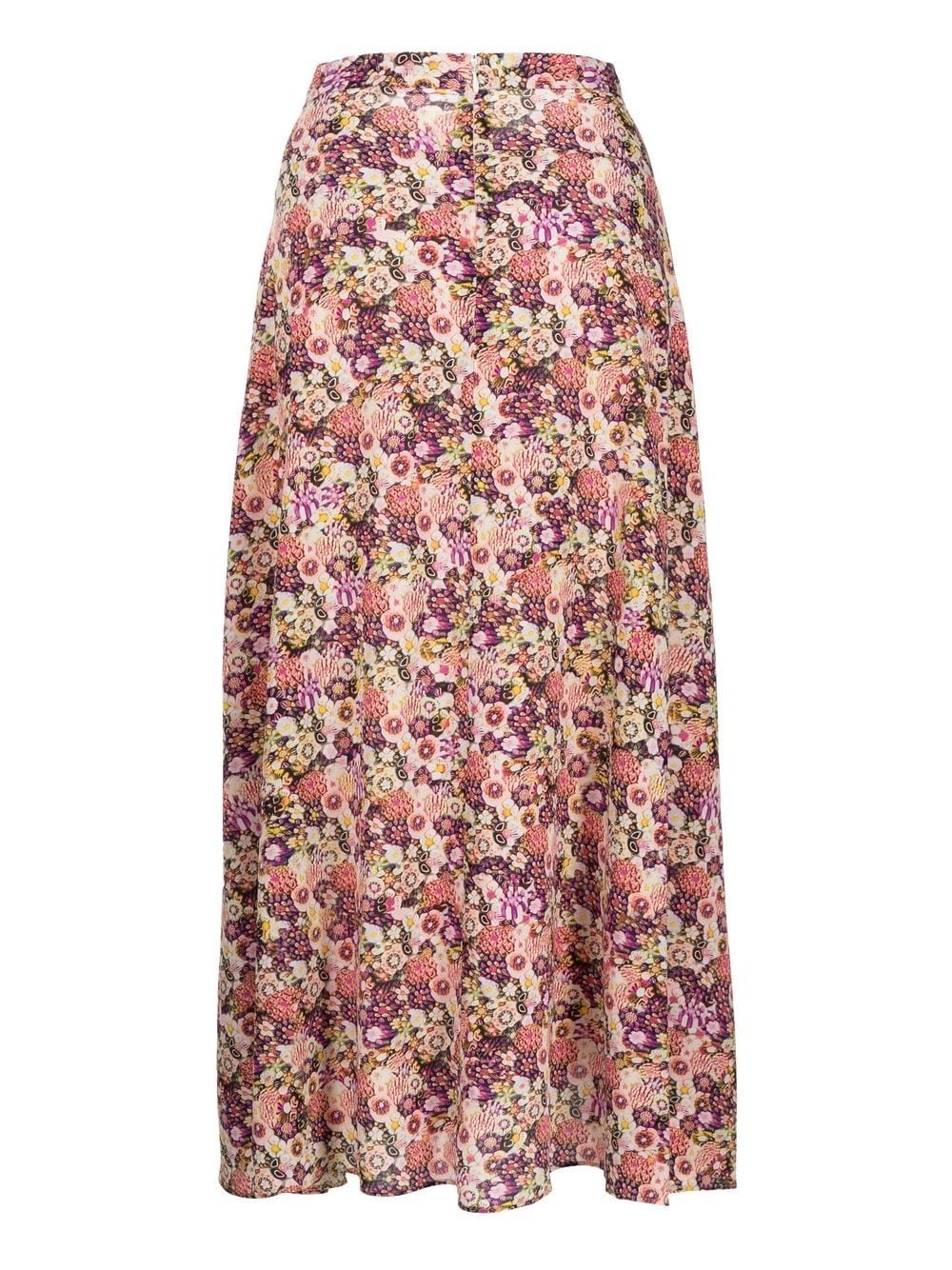 floral-print high-waisted skirt - 2