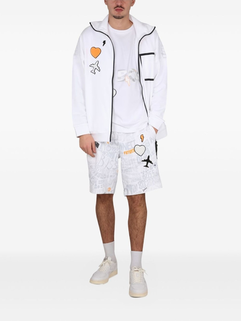 BOSS graphic-patch zip-up sweatshirt outlook