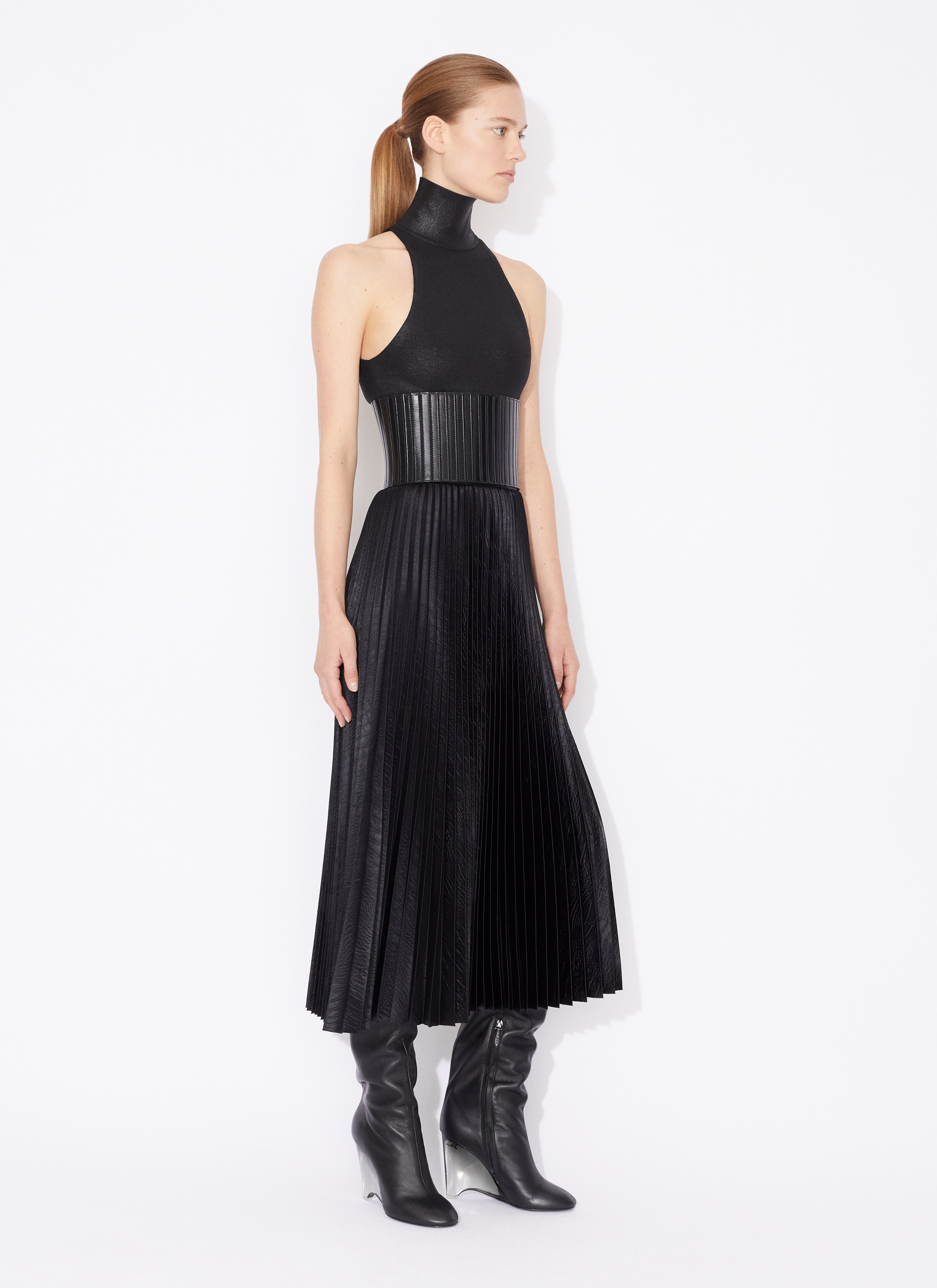 CROCODILE SATIN MIDI SKIRT - 4