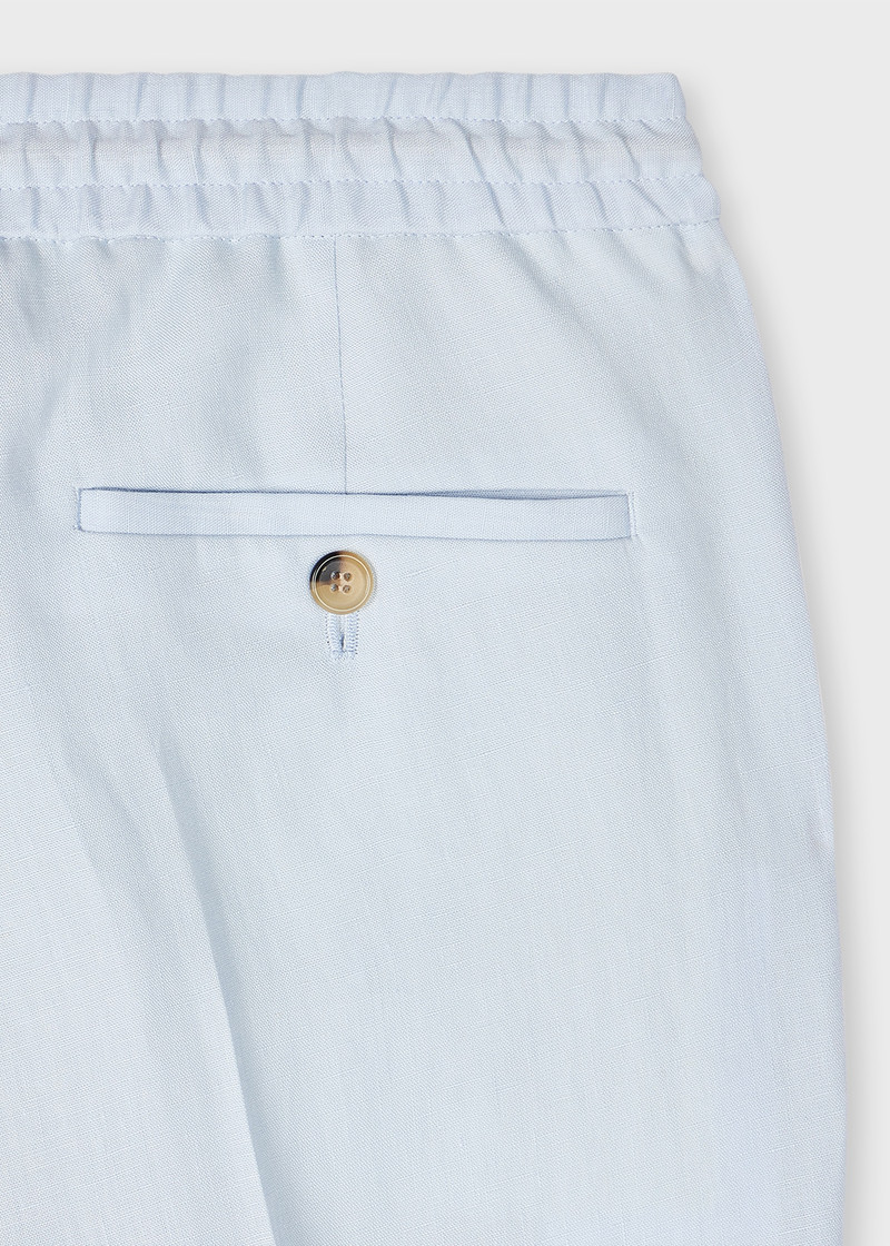 Paul Smith Pale Blue Linen Drawstring Trousers outlook