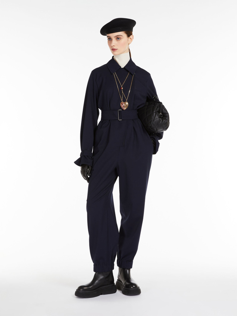 Max Mara DRAVA Wool gabardine jumpsuit outlook