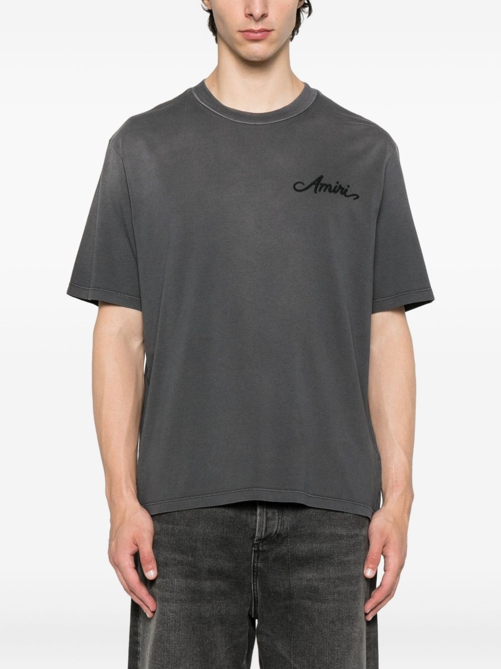 embroidered cotton T-shirt - 3