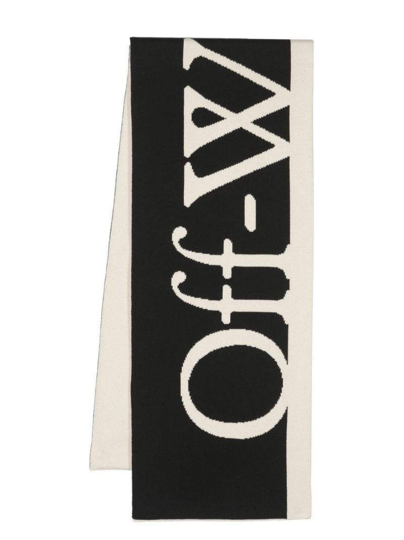 logo-intarsia two-tone scarf - 1